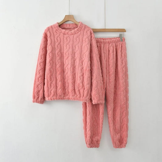 Vinterpyjamas – Mjukt Coral Fleece-set
