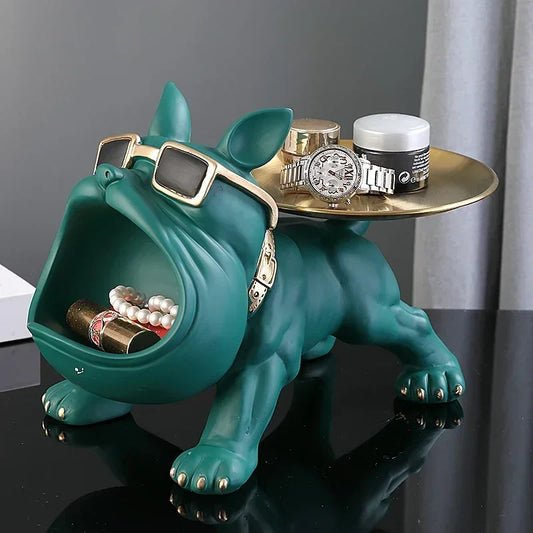Bulldoggen Bruno – Förvaringsstaty med Bricka